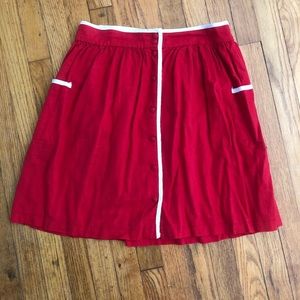 Forever 21 Red Skirt with Piping Detail, L